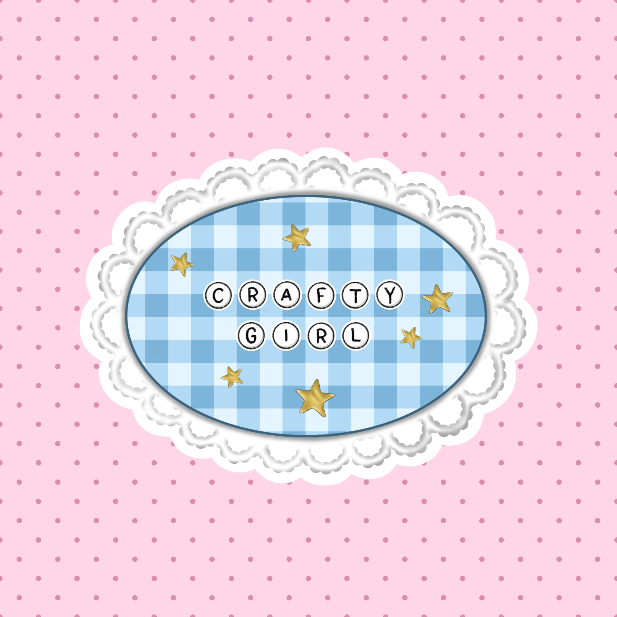 Crafty girl holographic sticker