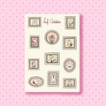 Bunny & dog stamps sticker sheet A6