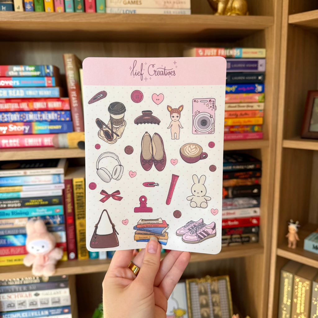 Cherry trinkets A5 sticker sheet