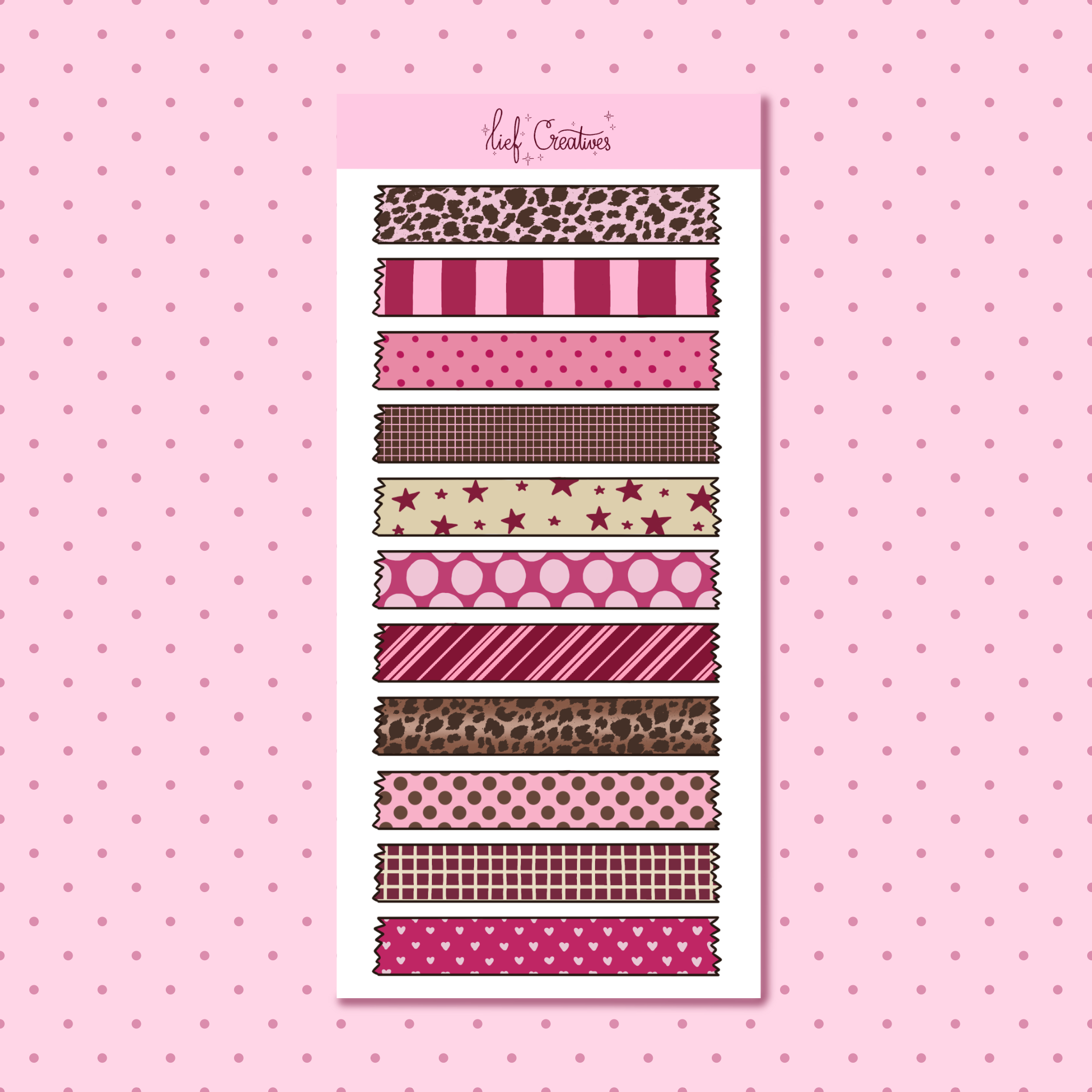 Cherry washi tape sticker sheet