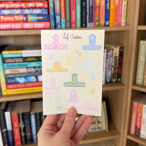 Clips and pins sticker sheet A6