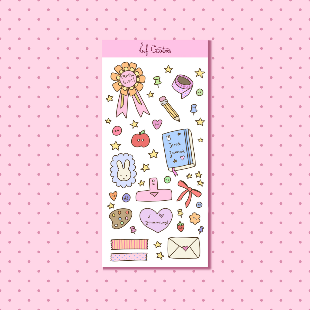 Crafty girl sticker sheet