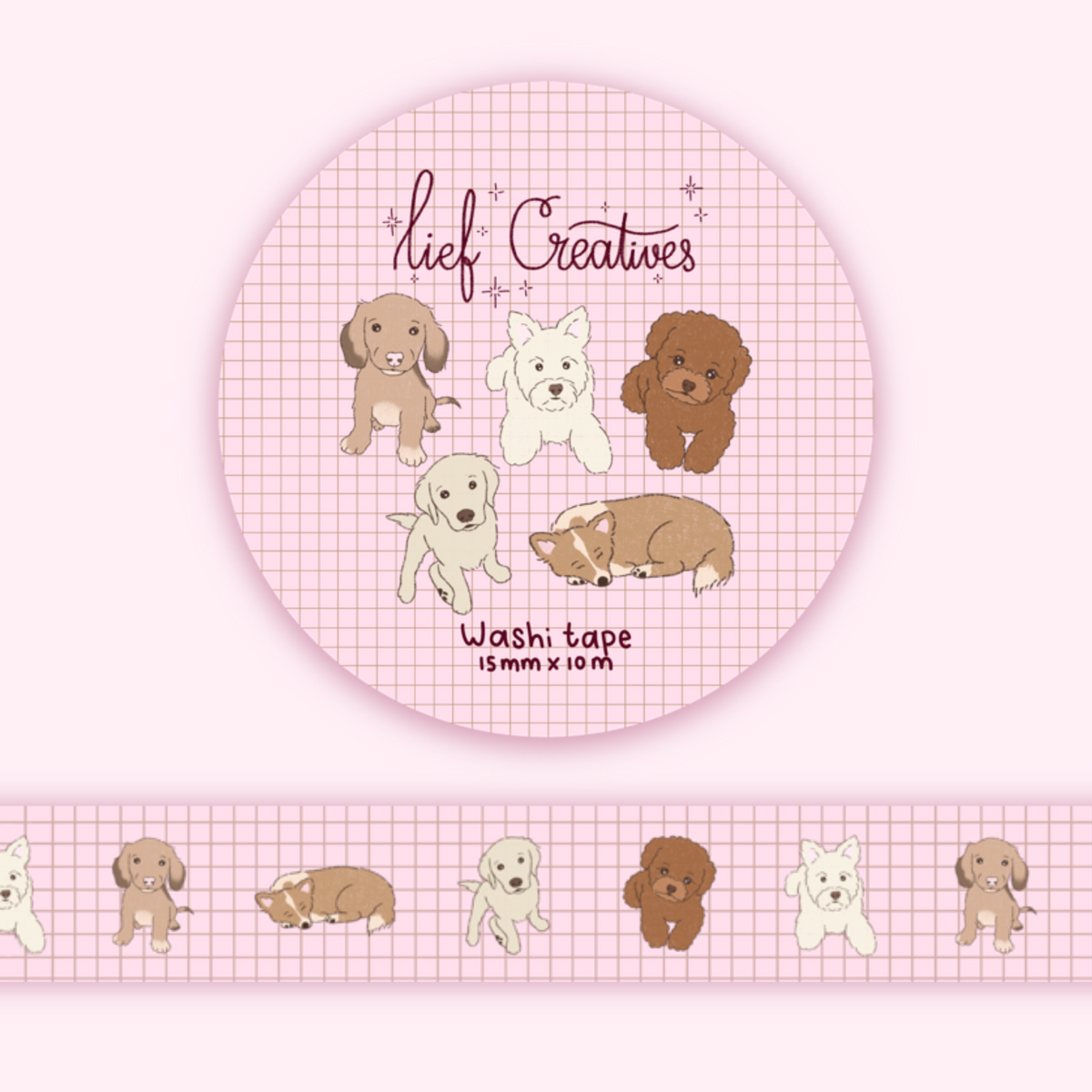 Cute dogs washi tape