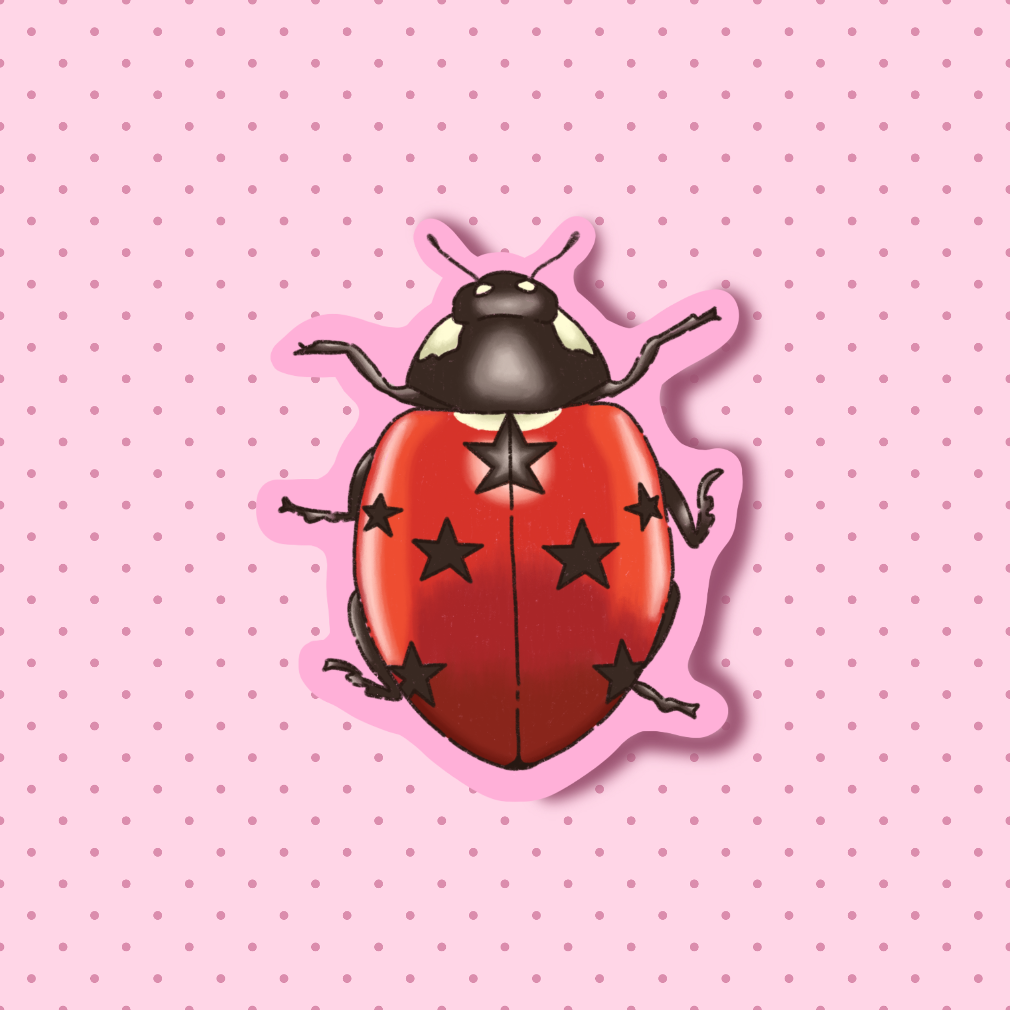Holographic vinyl ladybug sticker