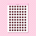 Maroon polkadot letter sticker sheet A5