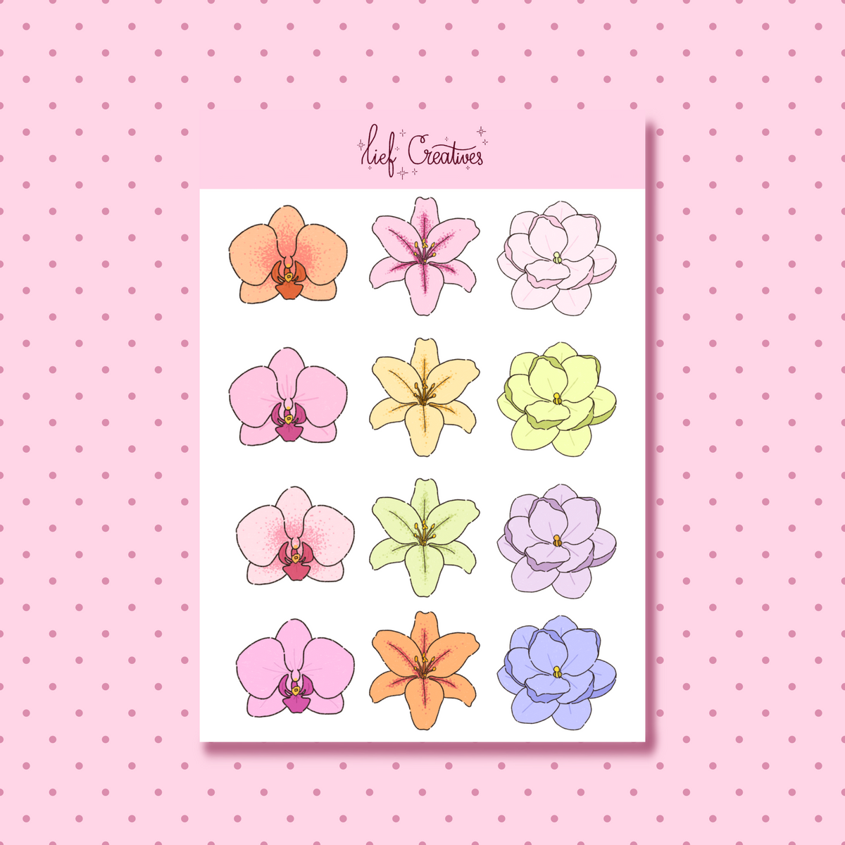 Flowers mini sticker sheet