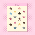 Patterned stars sticker sheet A6