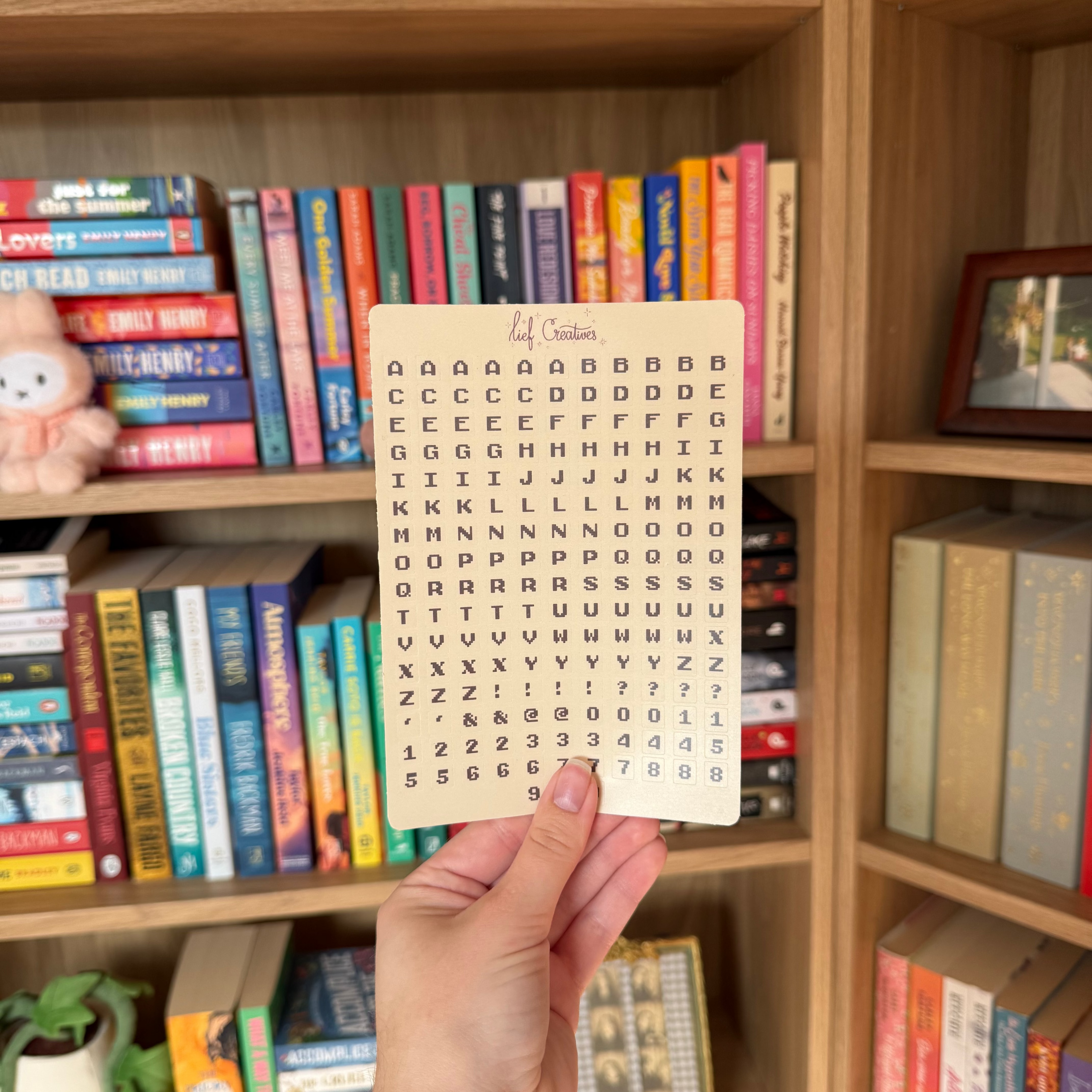 Pixel letter sticker sheet yellow