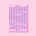 Pixel letter sticker sheet pink