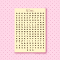 Pixel letter sticker sheet yellow