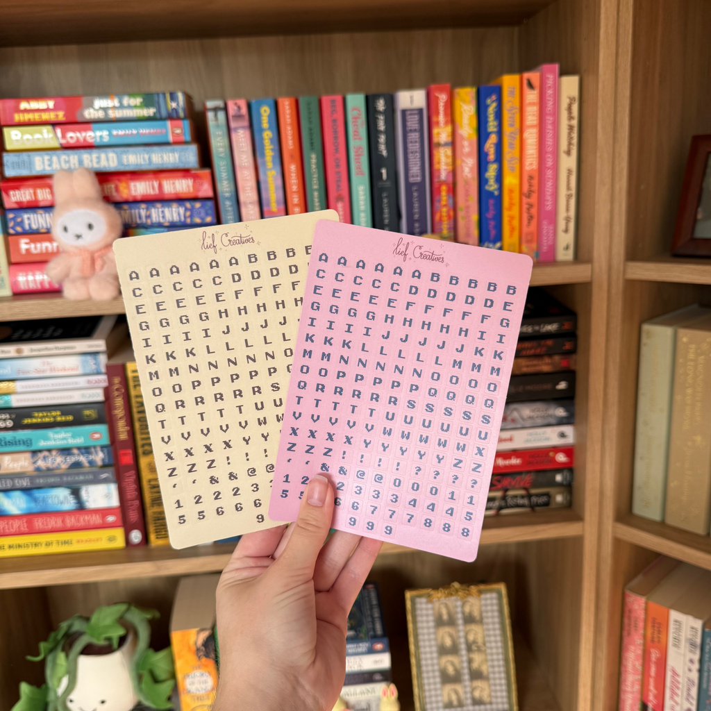 Pixel letter sticker sheet yellow