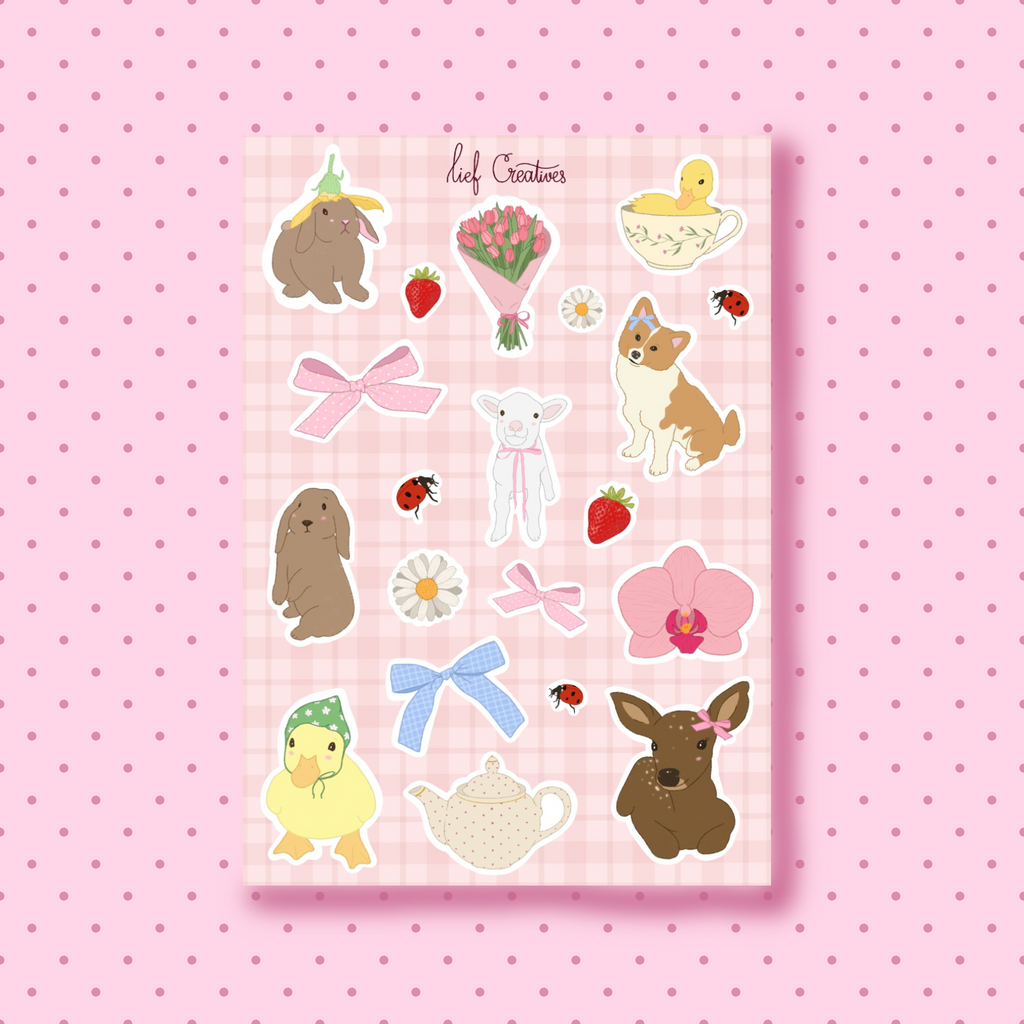Spring cuties sticker sheet A6