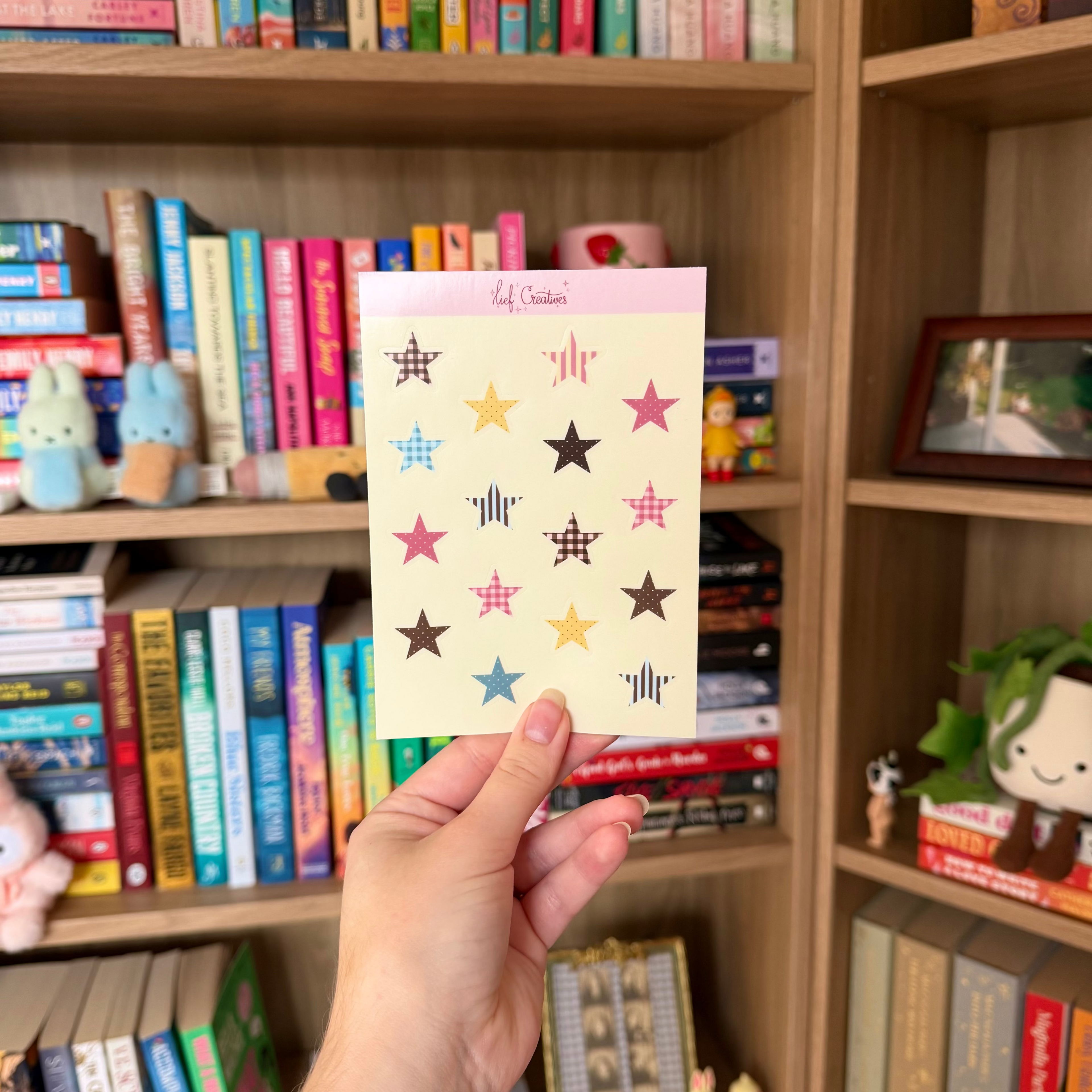 Patterned stars sticker sheet A6
