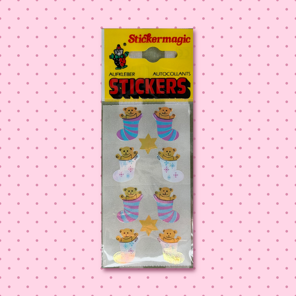 Bear in stocking - Sticker Magic