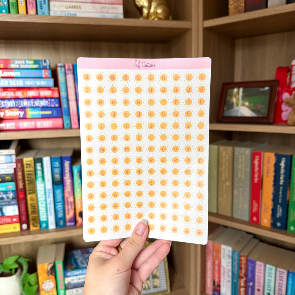 Sunny letter sticker sheet
