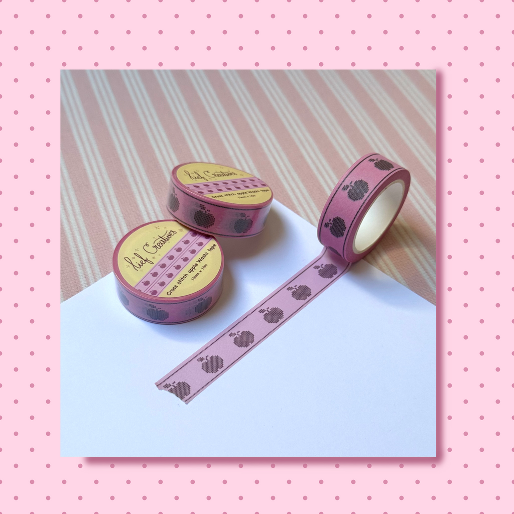 Cross stitch apple washi tape