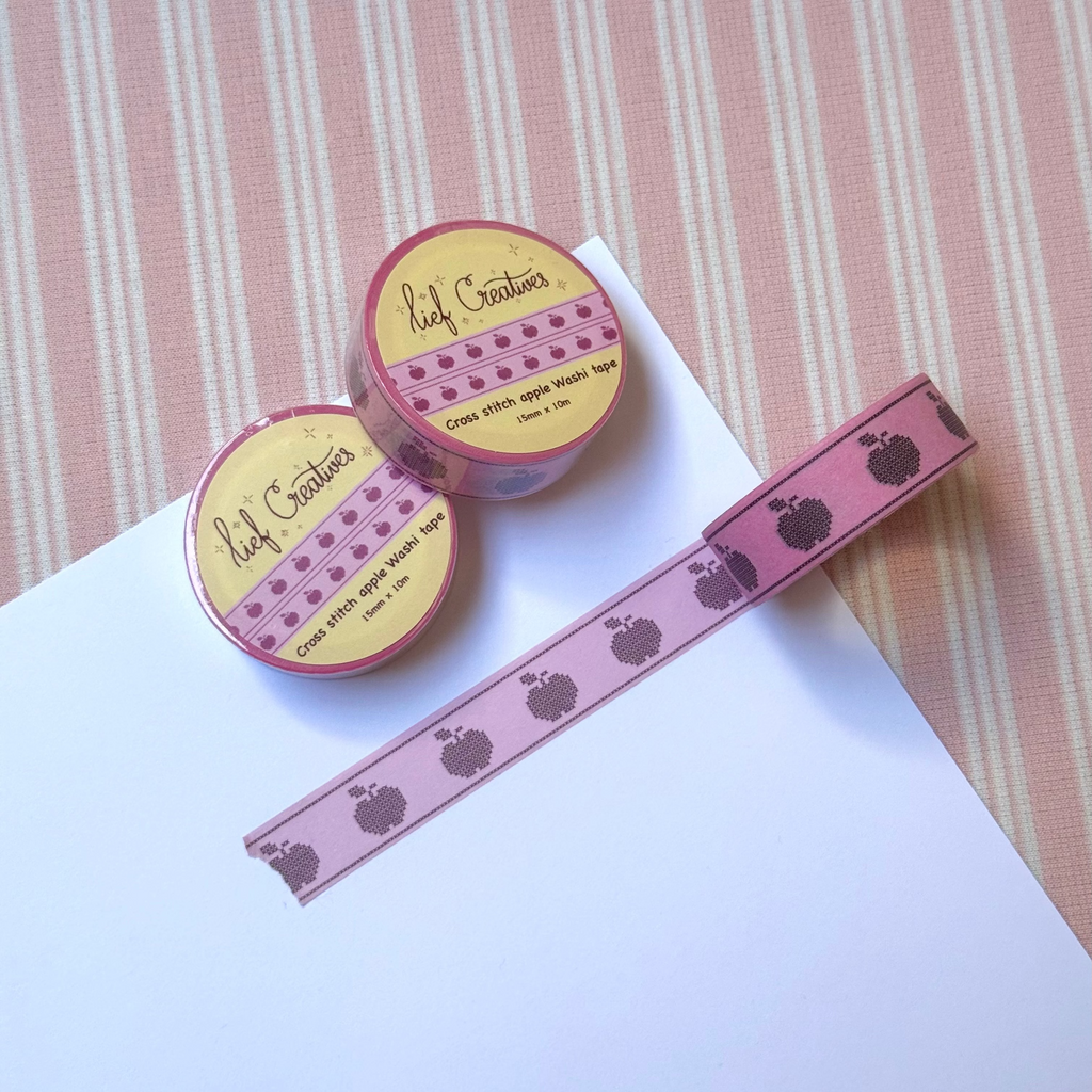 Cross stitch apple washi tape