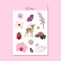 Whimsical creatures sticker sheet A6