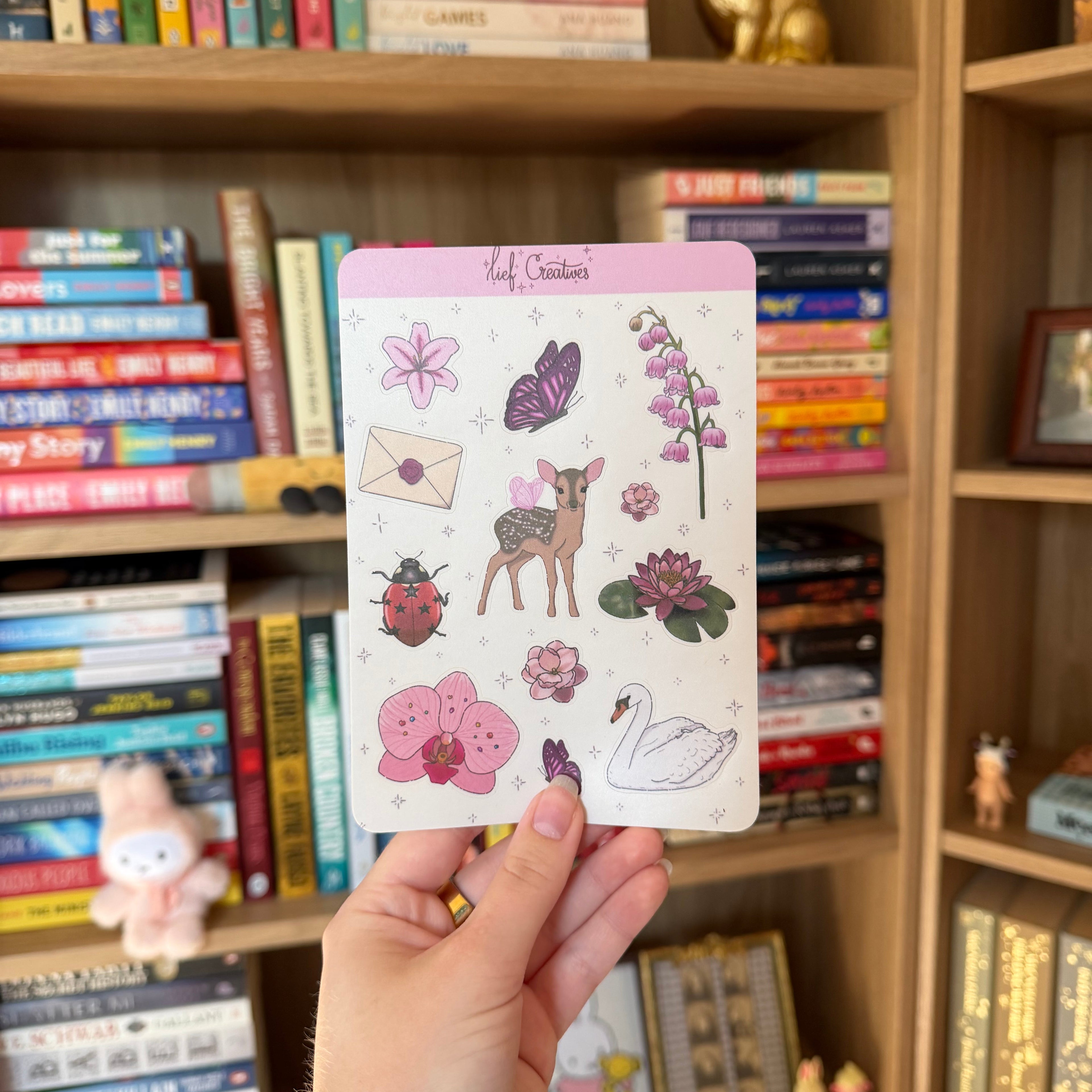 Whimsical creatures sticker sheet A6