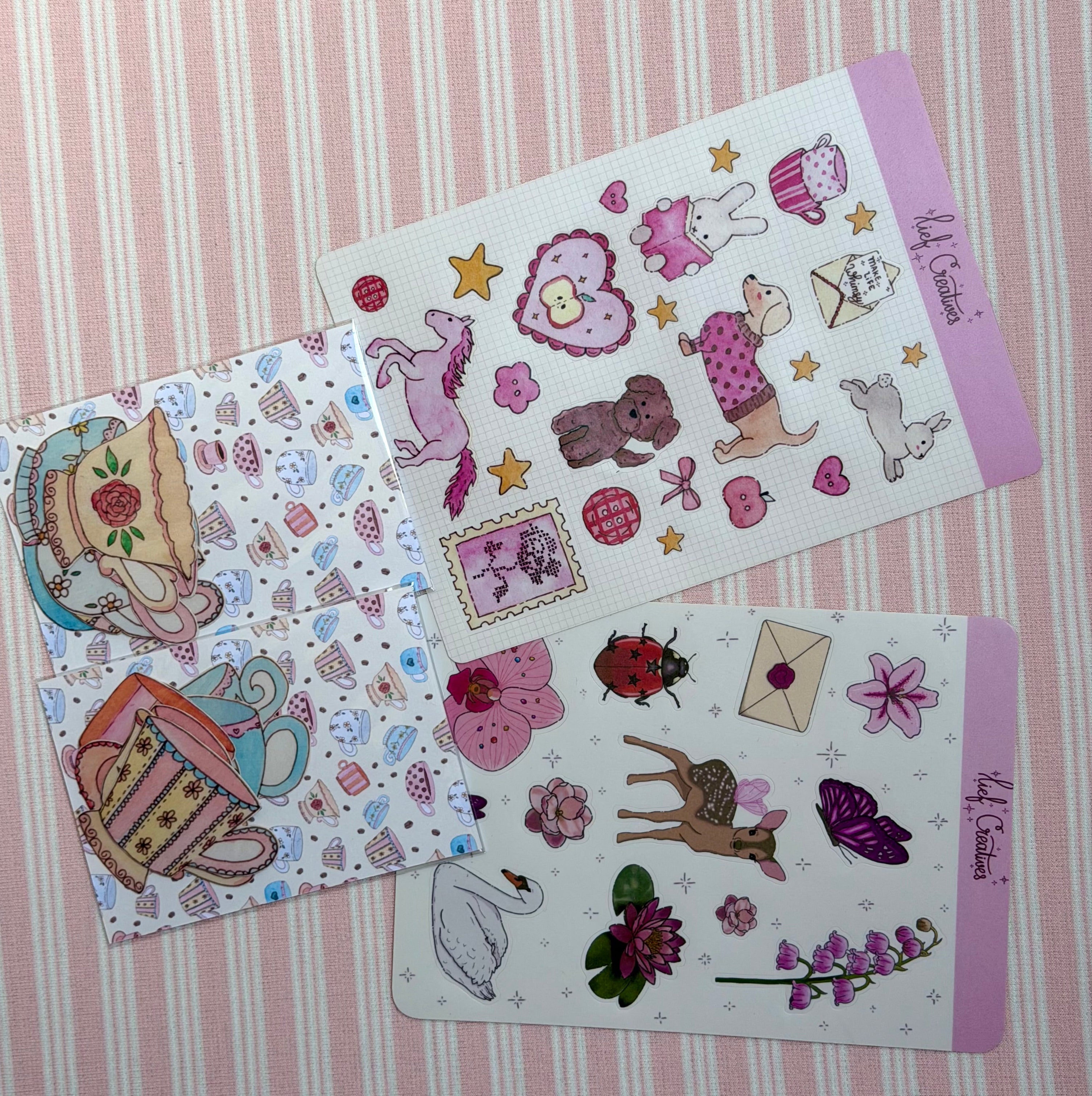 Whimsy watercolor sticker sheet A6