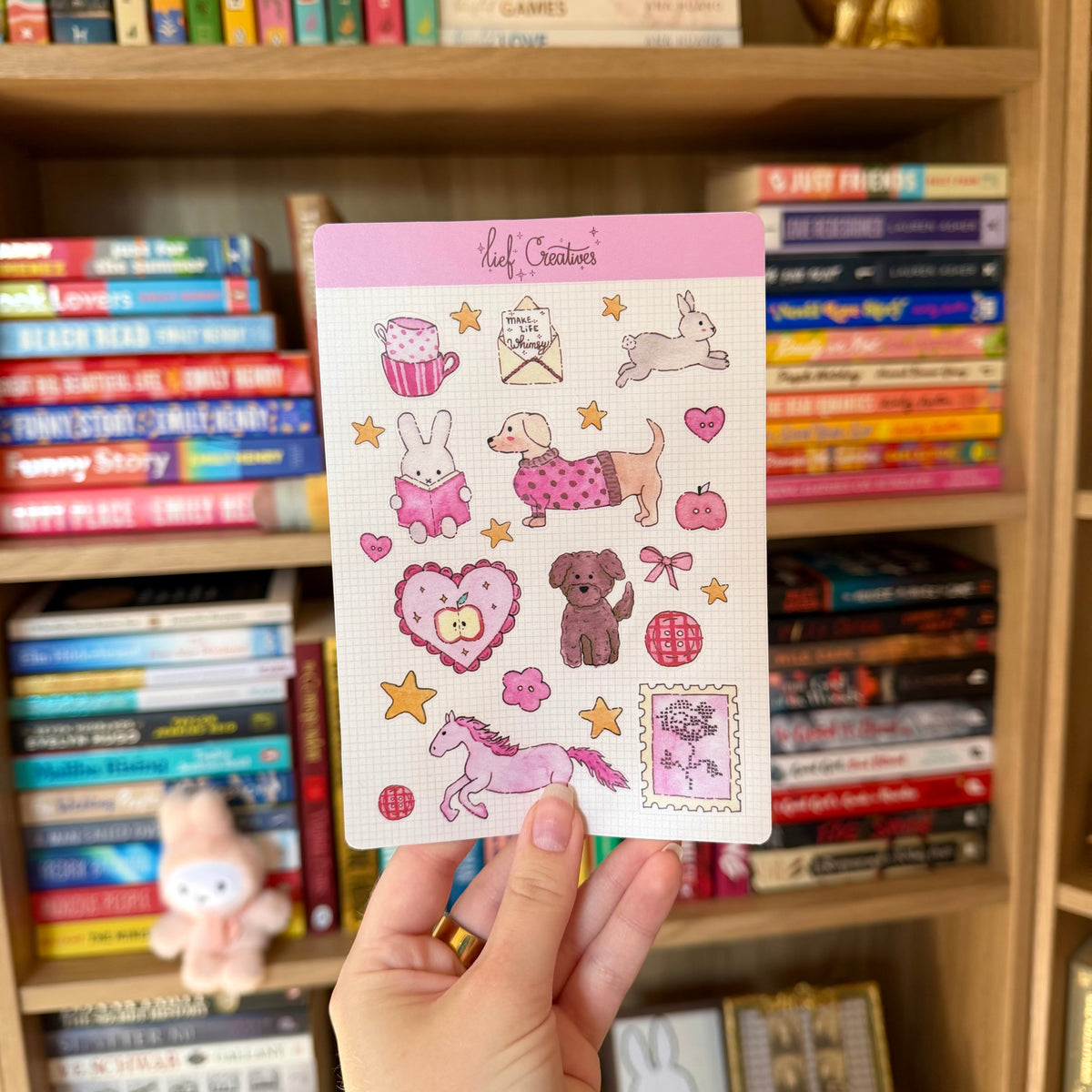 Whimsy watercolor sticker sheet A6