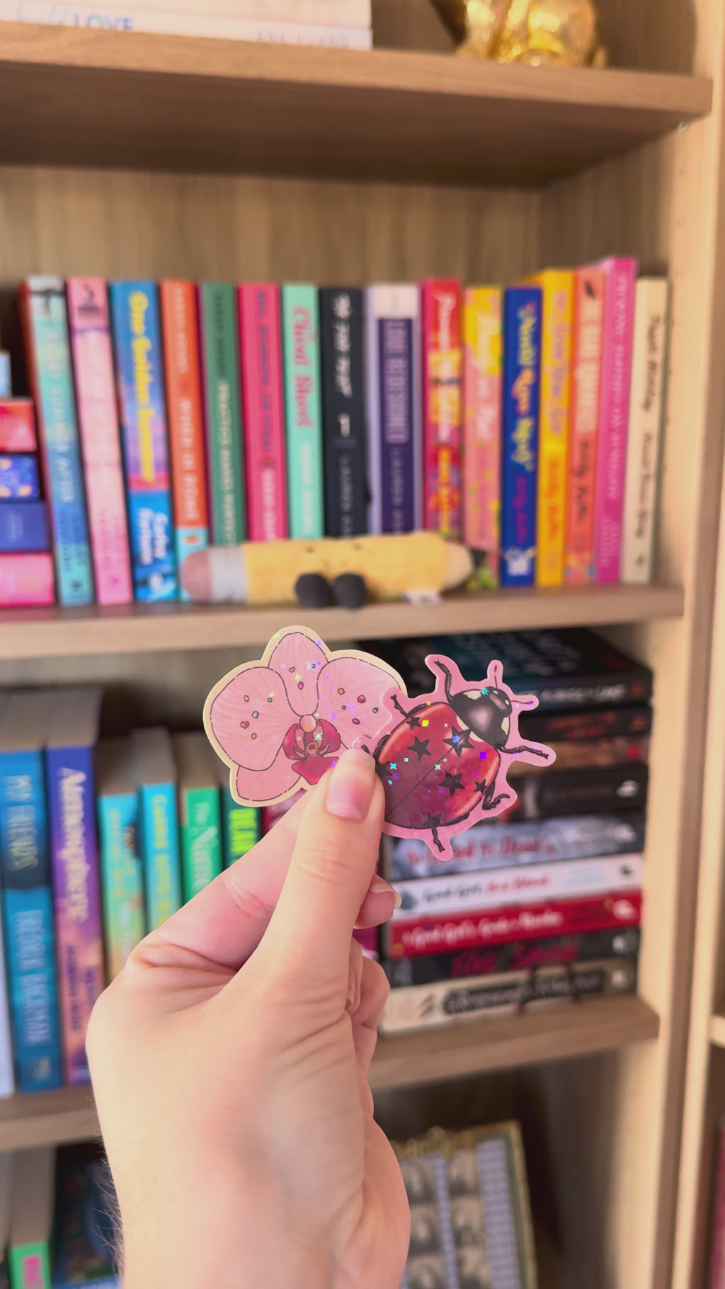 Holographic vinyl ladybug sticker